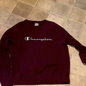 Burgundy athletic cotton crewneck